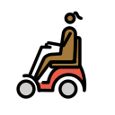 OpenMoji 13.1  👩🏾‍🦼  Woman In Motorized Wheelchair: Medium-dark Skin Tone Emoji