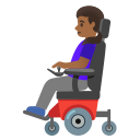 Google (Android 12L)  👩🏾‍🦼  Woman In Motorized Wheelchair: Medium-dark Skin Tone Emoji