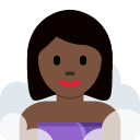 Twitter (Twemoji 14.0)  🧖🏿‍♀️  Woman In Steamy Room: Dark Skin Tone Emoji