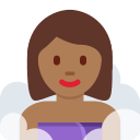 Twitter (Twemoji 14.0)  🧖🏾‍♀️  Woman In Steamy Room: Medium-dark Skin Tone Emoji