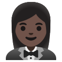 Google (Android 12L)  🤵🏿‍♀️  Woman In Tuxedo: Dark Skin Tone Emoji