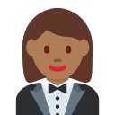 Twitter (Twemoji 14.0)  🤵🏾‍♀️  Woman In Tuxedo: Medium-dark Skin Tone Emoji