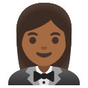 Google (Android 12L)  🤵🏾‍♀️  Woman In Tuxedo: Medium-dark Skin Tone Emoji
