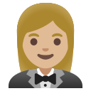 Google (Android 12L)  🤵🏼‍♀️  Woman In Tuxedo: Medium-light Skin Tone Emoji