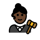 OpenMoji 13.1  👩🏿‍⚖️  Woman Judge: Dark Skin Tone Emoji
