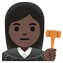 Google (Android 12L)  👩🏿‍⚖️  Woman Judge: Dark Skin Tone Emoji