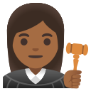 Google (Android 12L)  👩🏾‍⚖️  Woman Judge: Medium-dark Skin Tone Emoji