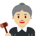 Twitter (Twemoji 14.0)  👩🏼‍⚖️  Woman Judge: Medium-light Skin Tone Emoji