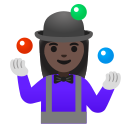 Google (Android 12L)  🤹🏿‍♀️  Woman Juggling: Dark Skin Tone Emoji