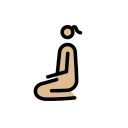 OpenMoji 13.1  🧎🏼‍♀️  Woman Kneeling: Medium-light Skin Tone Emoji