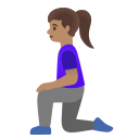 Google (Android 12L)  🧎🏽‍♀️  Woman Kneeling: Medium Skin Tone Emoji