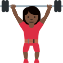Twitter (Twemoji 14.0)  🏋🏿‍♀️  Woman Lifting Weights: Dark Skin Tone Emoji