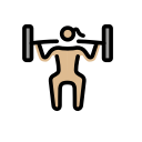 OpenMoji 13.1  🏋🏼‍♀️  Woman Lifting Weights: Medium-light Skin Tone Emoji