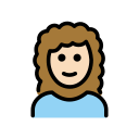 OpenMoji 13.1  👩🏻‍🦱  Woman: Light Skin Tone, Curly Hair Emoji
