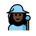 OpenMoji 13.1  🧙🏿‍♀️  Woman Mage: Dark Skin Tone Emoji