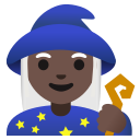 Google (Android 12L)  🧙🏿‍♀️  Woman Mage: Dark Skin Tone Emoji