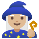 Google (Android 12L)  🧙🏼‍♀️  Woman Mage: Medium-light Skin Tone Emoji