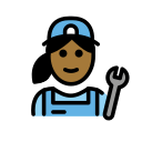 OpenMoji 13.1  👩🏾‍🔧  Woman Mechanic: Medium-dark Skin Tone Emoji