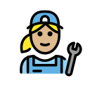 OpenMoji 13.1  👩🏼‍🔧  Woman Mechanic: Medium-light Skin Tone Emoji
