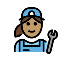 OpenMoji 13.1  👩🏽‍🔧  Woman Mechanic: Medium Skin Tone Emoji
