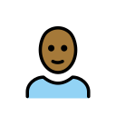OpenMoji 13.1  👩🏾‍🦲  Woman: Medium-dark Skin Tone, Bald Emoji