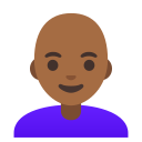 Google (Android 12L)  👩🏾‍🦲  Woman: Medium-dark Skin Tone, Bald Emoji