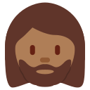 Twitter (Twemoji 14.0)  🧔🏾‍♀️  Woman: Medium-dark Skin Tone, Beard Emoji