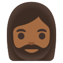 Google (Android 12L)  🧔🏾‍♀️  Woman: Medium-dark Skin Tone, Beard Emoji