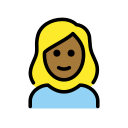 OpenMoji 13.1  👱🏾‍♀️  Woman: Medium-dark Skin Tone, Blond Hair Emoji