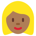 Twitter (Twemoji 14.0)  👱🏾‍♀️  Woman: Medium-dark Skin Tone, Blond Hair Emoji