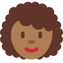 Twitter (Twemoji 14.0)  👩🏾‍🦱  Woman: Medium-dark Skin Tone, Curly Hair Emoji
