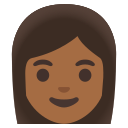 Google (Android 12L)  👩🏾  Woman: Medium-dark Skin Tone Emoji