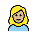 OpenMoji 13.1  👩🏼  Woman: Medium-light Skin Tone Emoji