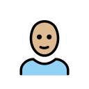 OpenMoji 13.1  👩🏼‍🦲  Woman: Medium-light Skin Tone, Bald Emoji