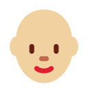 Twitter (Twemoji 14.0)  👩🏼‍🦲  Woman: Medium-light Skin Tone, Bald Emoji