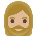 Google (Android 12L)  🧔🏼‍♀️  Woman: Medium-light Skin Tone, Beard Emoji