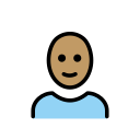 OpenMoji 13.1  👩🏽‍🦲  Woman: Medium Skin Tone, Bald Emoji