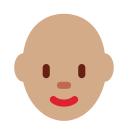 Twitter (Twemoji 14.0)  👩🏽‍🦲  Woman: Medium Skin Tone, Bald Emoji