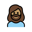 OpenMoji 13.1  🧔🏽‍♀️  Woman: Medium Skin Tone, Beard Emoji