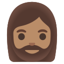 Google (Android 12L)  🧔🏽‍♀️  Woman: Medium Skin Tone, Beard Emoji