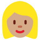 Twitter (Twemoji 14.0)  👱🏽‍♀️  Woman: Medium Skin Tone, Blond Hair Emoji