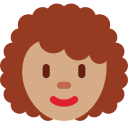 Twitter (Twemoji 14.0)  👩🏽‍🦱  Woman: Medium Skin Tone, Curly Hair Emoji