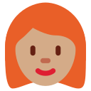 Twitter (Twemoji 14.0)  👩🏽‍🦰  Woman: Medium Skin Tone, Red Hair Emoji
