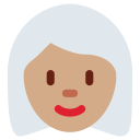 Twitter (Twemoji 14.0)  👩🏽‍🦳  Woman: Medium Skin Tone, White Hair Emoji