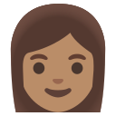 Google (Android 12L)  👩🏽  Woman: Medium Skin Tone Emoji