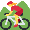 Twitter (Twemoji 14.0)  🚵‍♀️  Woman Mountain Biking Emoji
