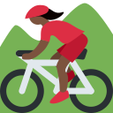 Twitter (Twemoji 14.0)  🚵🏿‍♀️  Woman Mountain Biking: Dark Skin Tone Emoji