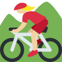 Twitter (Twemoji 14.0)  🚵🏼‍♀️  Woman Mountain Biking: Medium-light Skin Tone Emoji