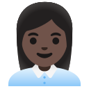 Google (Android 12L)  👩🏿‍💼  Woman Office Worker: Dark Skin Tone Emoji