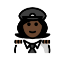 OpenMoji 13.1  👩🏿‍✈️  Woman Pilot: Dark Skin Tone Emoji